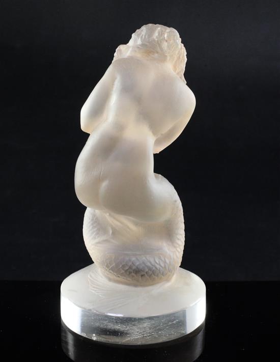 Naiade/Large Mermaid. A glass mascot by René Lalique, introduced 1920, No. 832 Height 13.1cm.